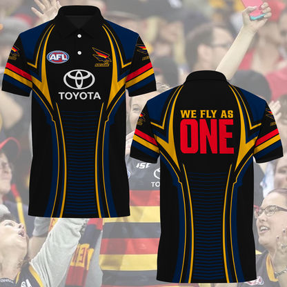 Adelaide Crows AFL 2025 We Fly As One Polo Shirt TM NTA V2
