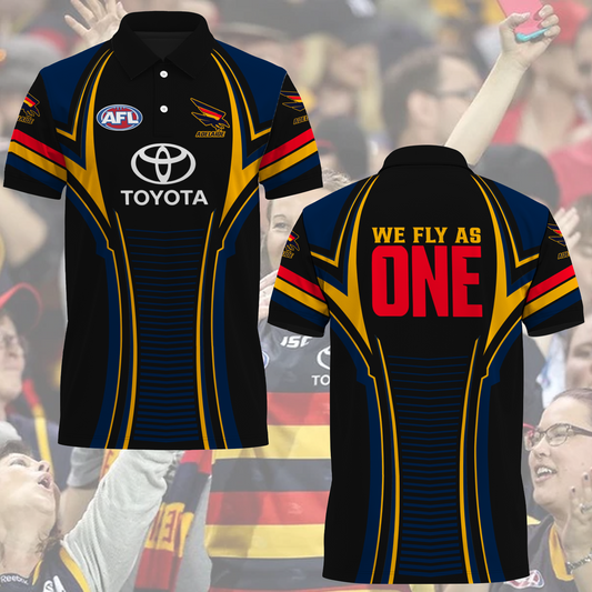 Adelaide Crows AFL 2025 We Fly As One Polo Shirt TM NTA V2