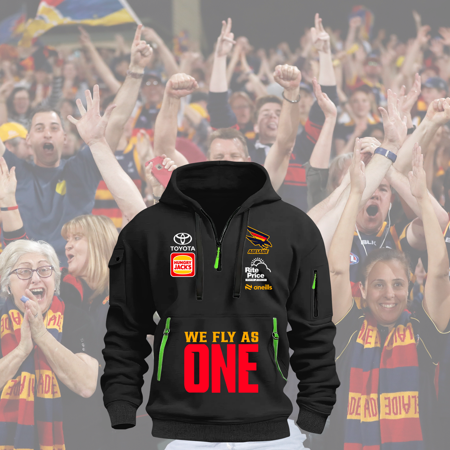 Adelaide Crows AFL 2025 Zipper Hoodie TM NTA V2