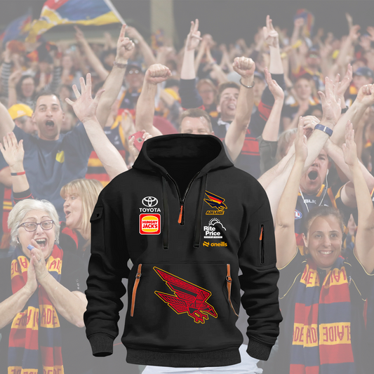 Adelaide Crows AFL 2025 Zipper Hoodie TM NTA V2