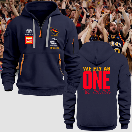 Adelaide Crows AFL 2025 Zipper Hoodie TM NTA V5