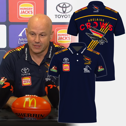Adelaide Football Club AFL 2025 Crows Made From South Australia Limited Edition Polo Shirt TM V5 NTA
