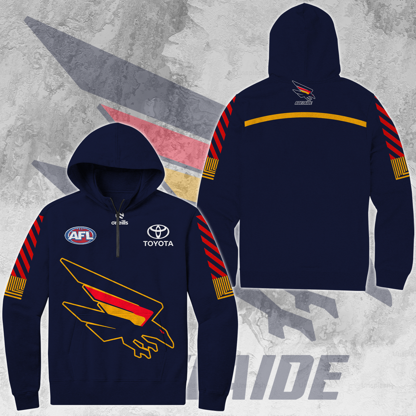 Adelaide Football Club AFL Crows Limited Edition Quarter Zip Hoodie TM V2