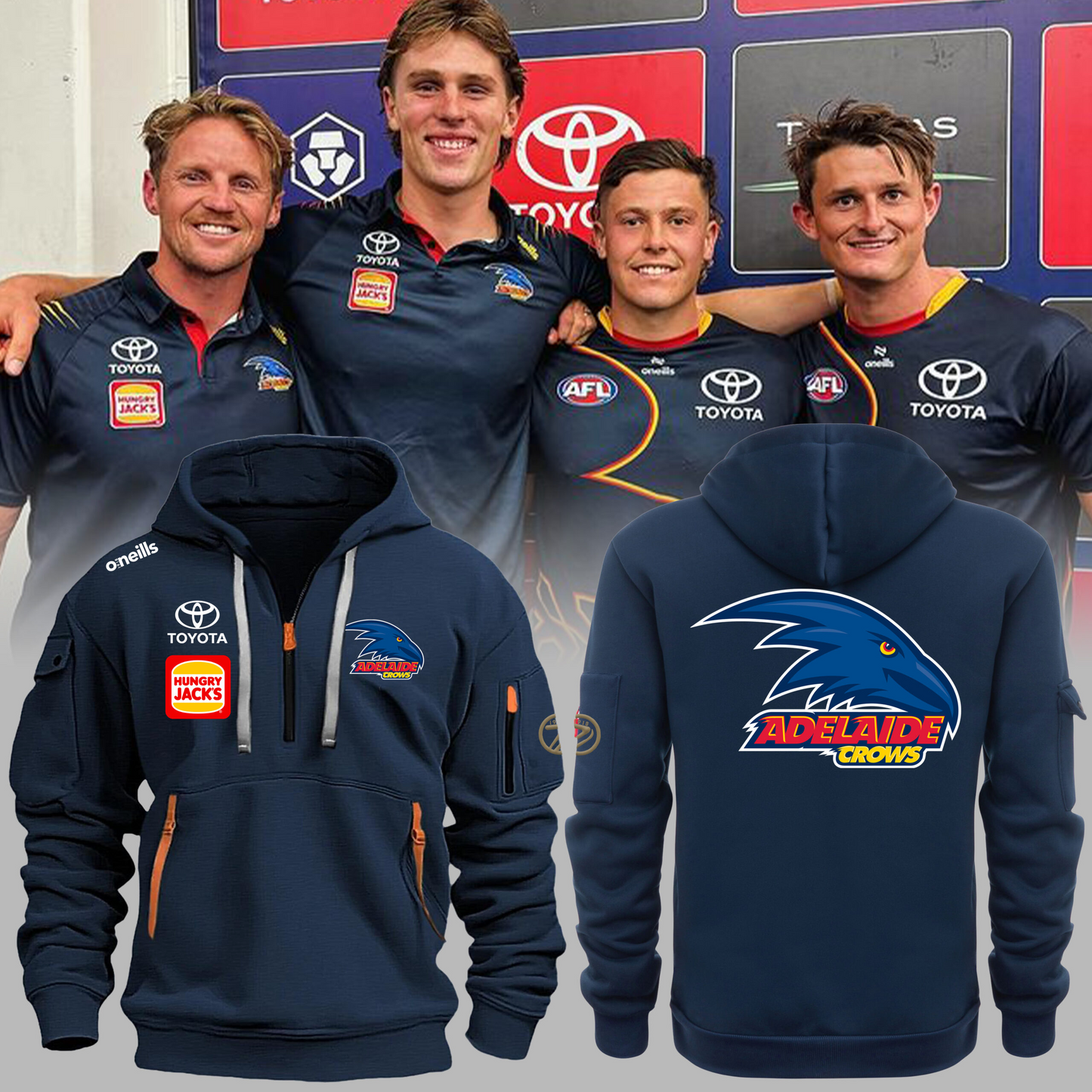 Adelaide Football Club AFL Limited Edition Zipper Hoodie TM V11