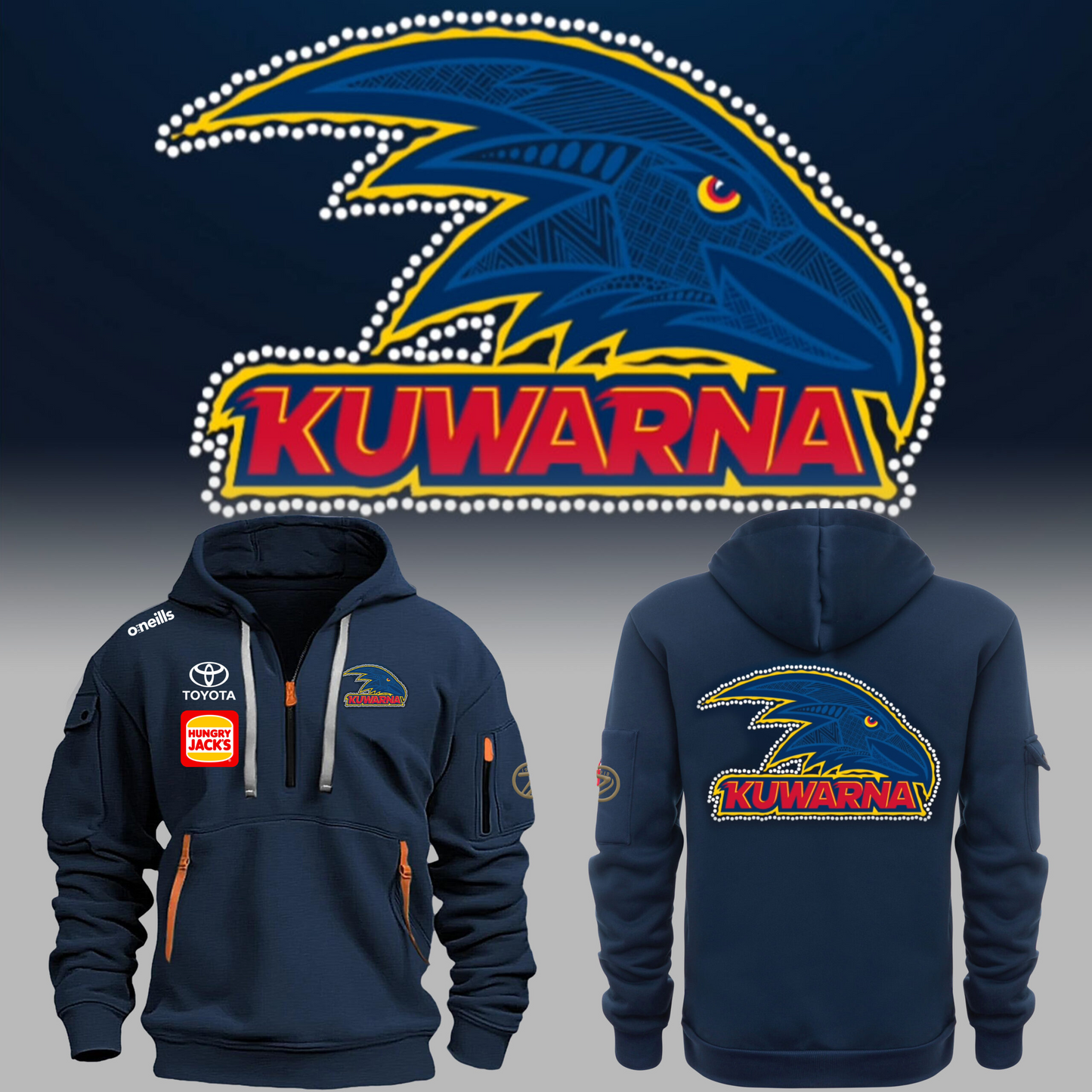 Adelaide Football Club AFL Limited Edition Zipper Hoodie TM V9