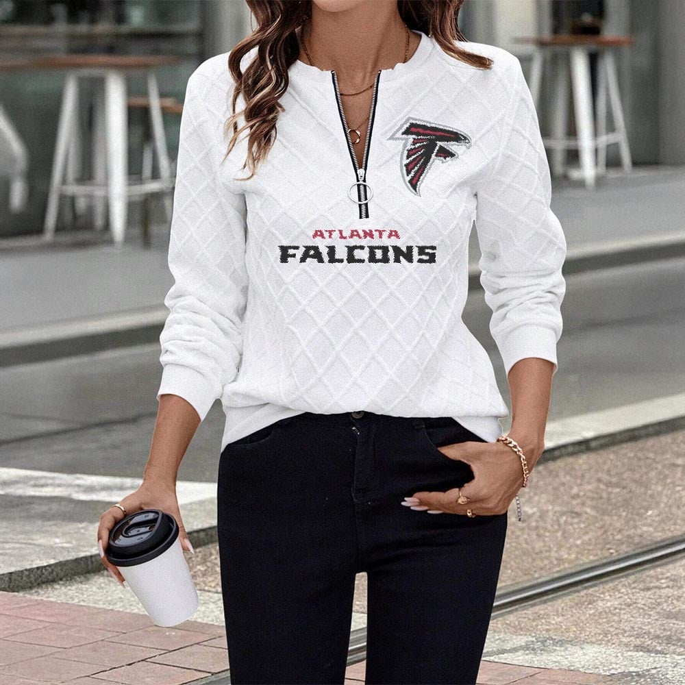 AF x NFL Women's Knit Textured Fabric Zip Up Sweatshirt DDT CTND