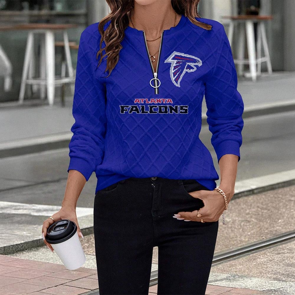 AF x NFL Women's Knit Textured Fabric Zip Up Sweatshirt DDT CTND
