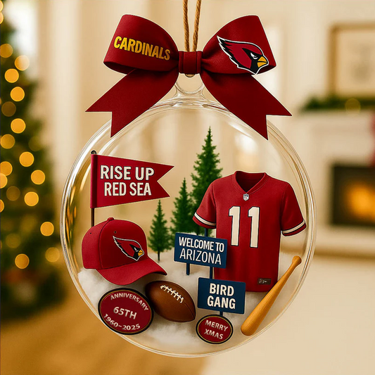 ARI X NFL Baseball Team Christmas Tree and Uniform Pendant V1 NAK NHT
