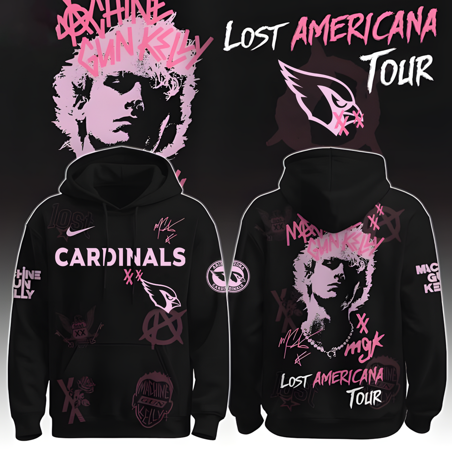 ARI X NFL MGK Lost Americana Tour 2025 Machine Gun Kelly Hoodie T-Shirt NAK THUONGNH