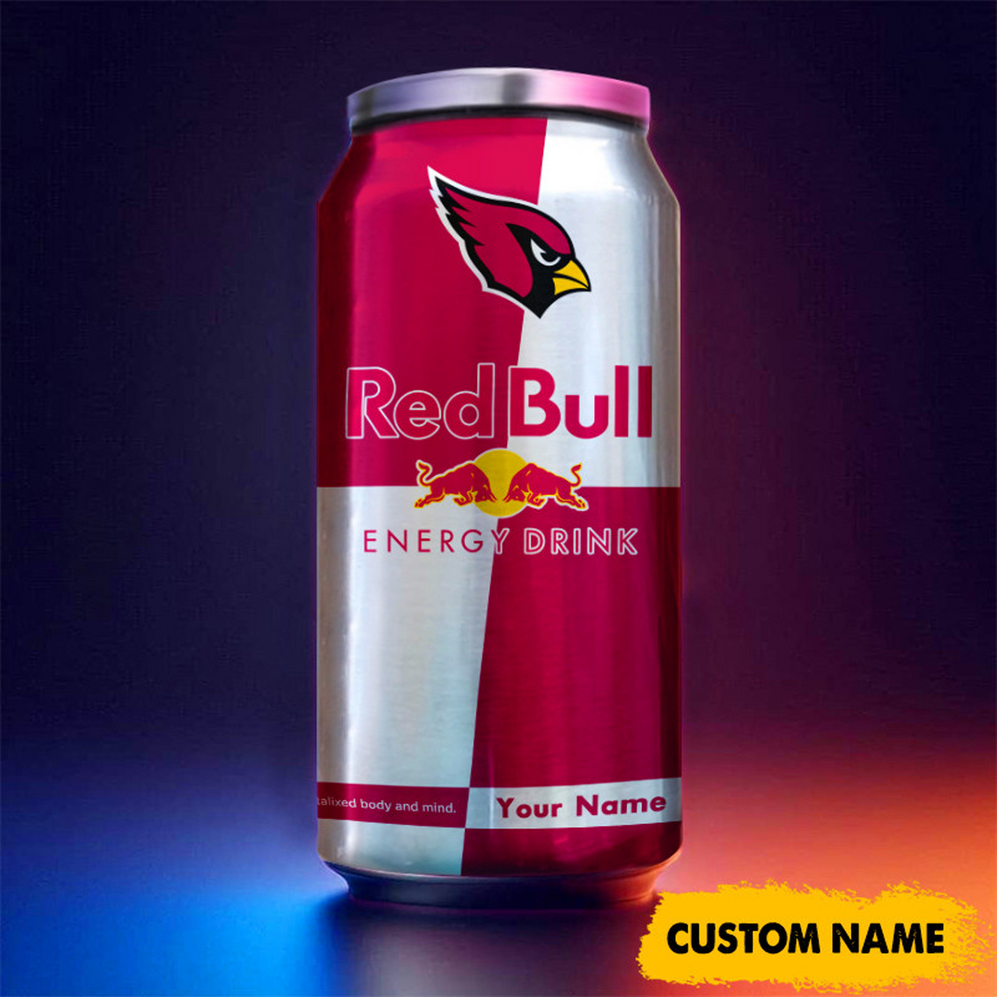 ARI x NFL Mix RedB Drink Can Tumbler Custom Any Name DATND TANTD