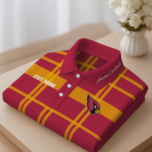 ARI X Premium NFL New Polo Long Sleeve V1 NAK NHT