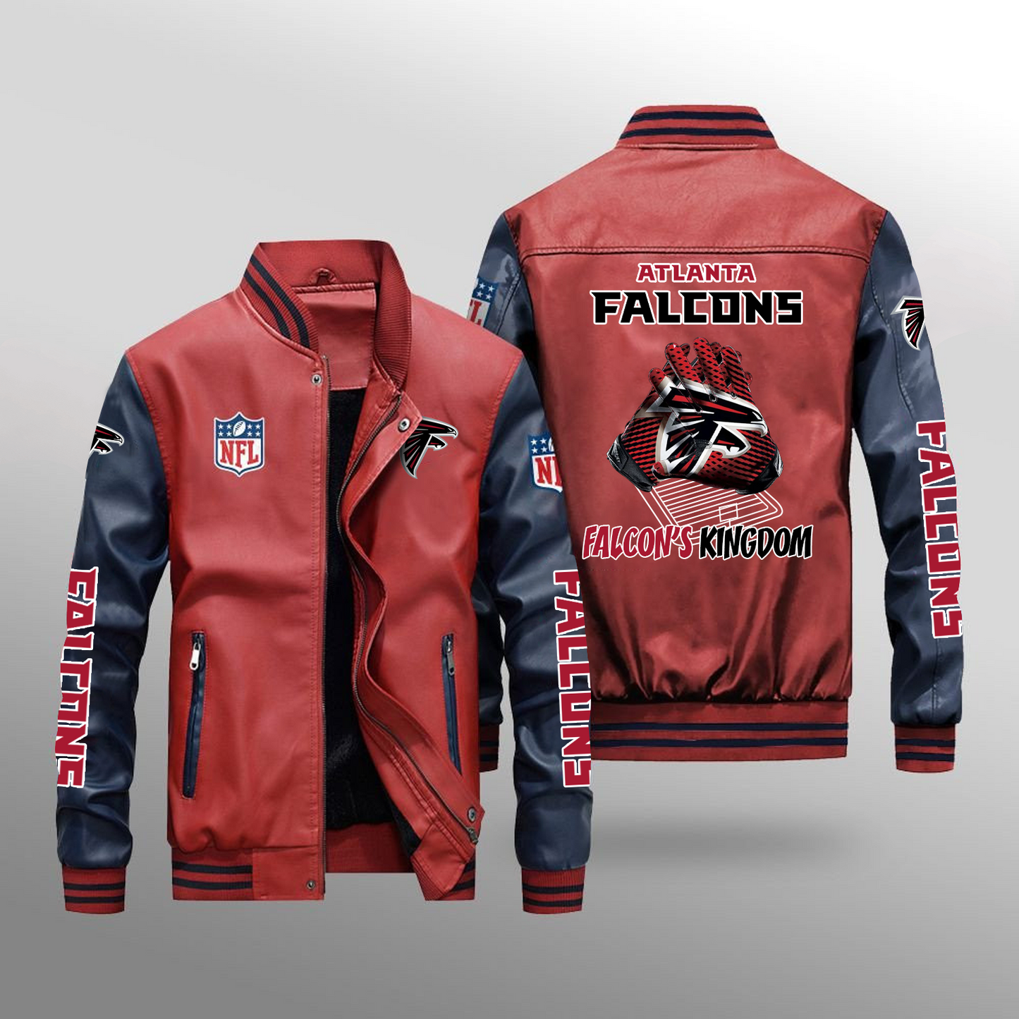 ATL x NFL Leather Bomber Jacket DATND TANTD