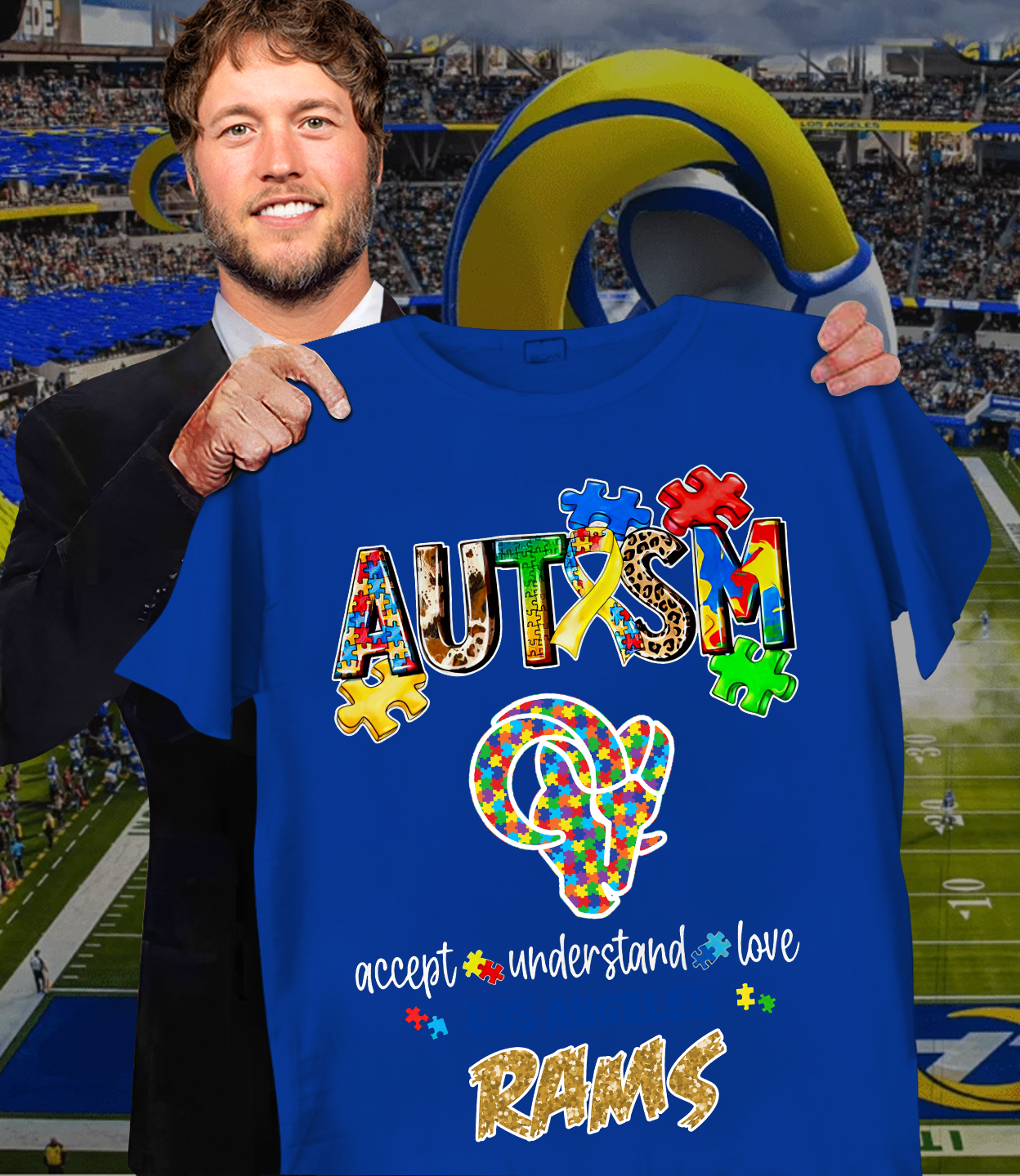 Autism Accept Understand Los Angeles Rams Shirt