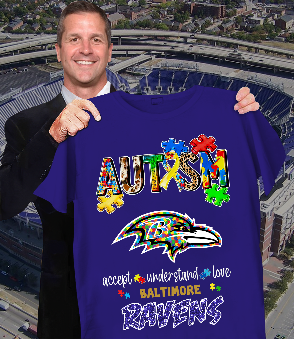 Autism Accept Understand Love Baltimore Ravens Shirt