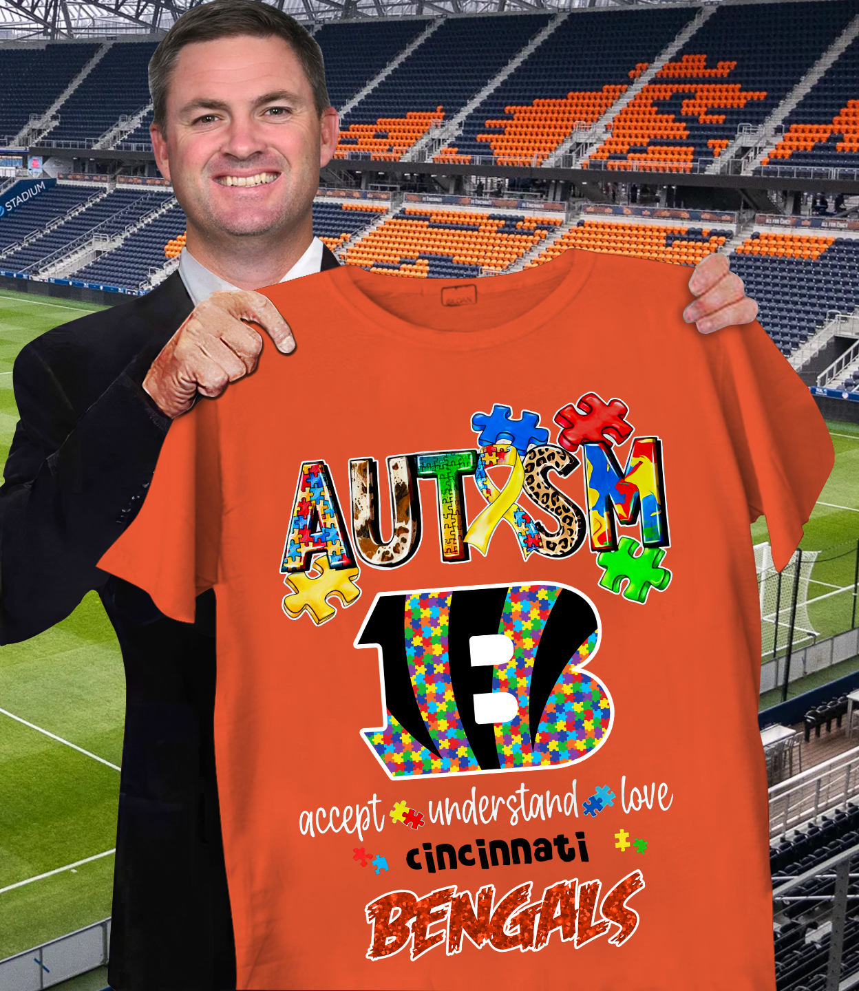 Autism Accept Understand Love Cincinnati Bengals Shirt