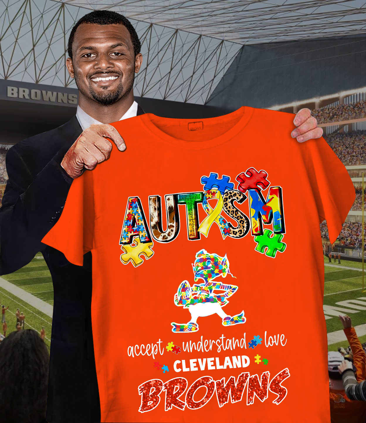 Autism Accept Understand Love Cleveland Browns Shirt