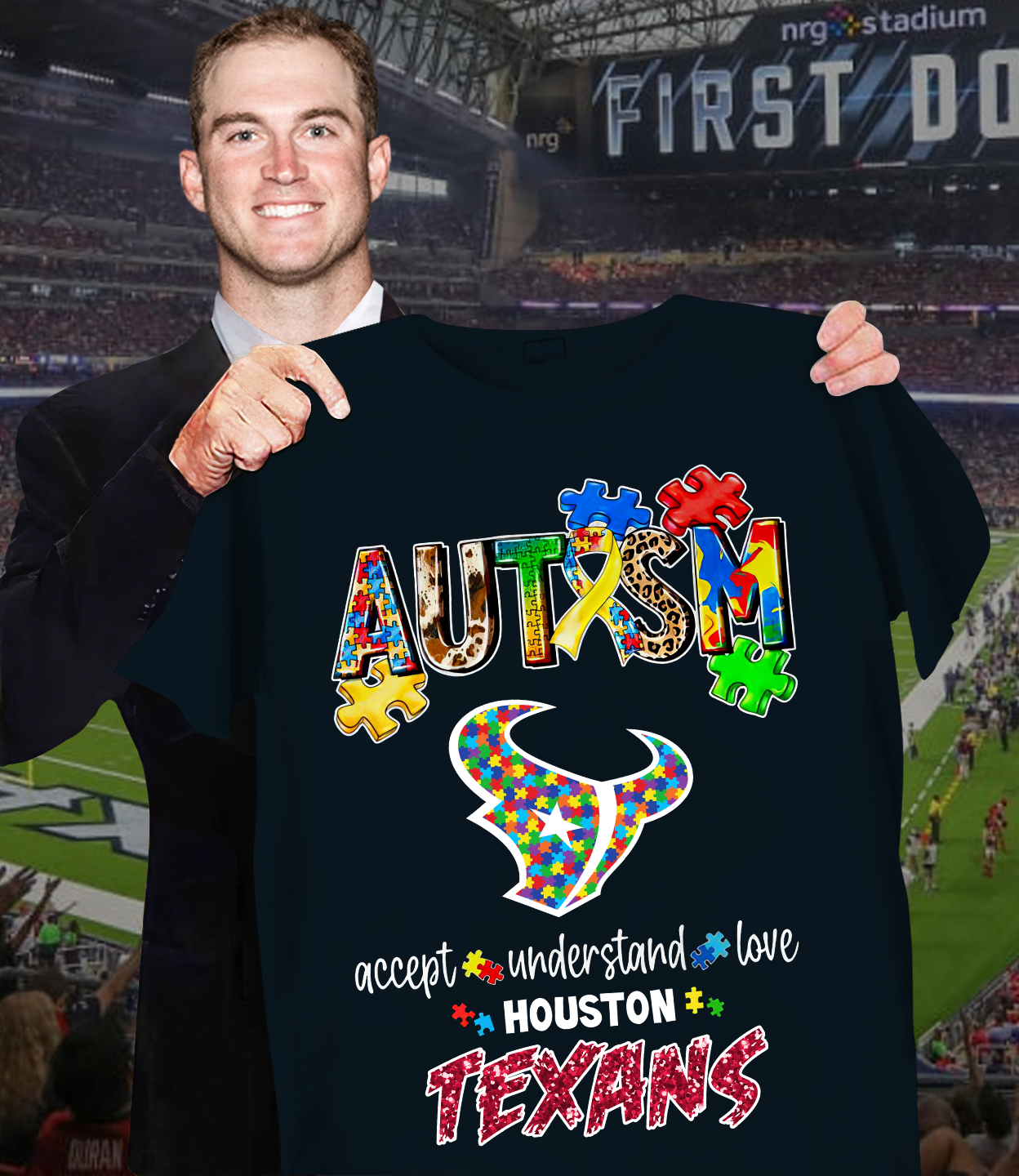 Autism Accept Understand Love Houston Texans Shirt
