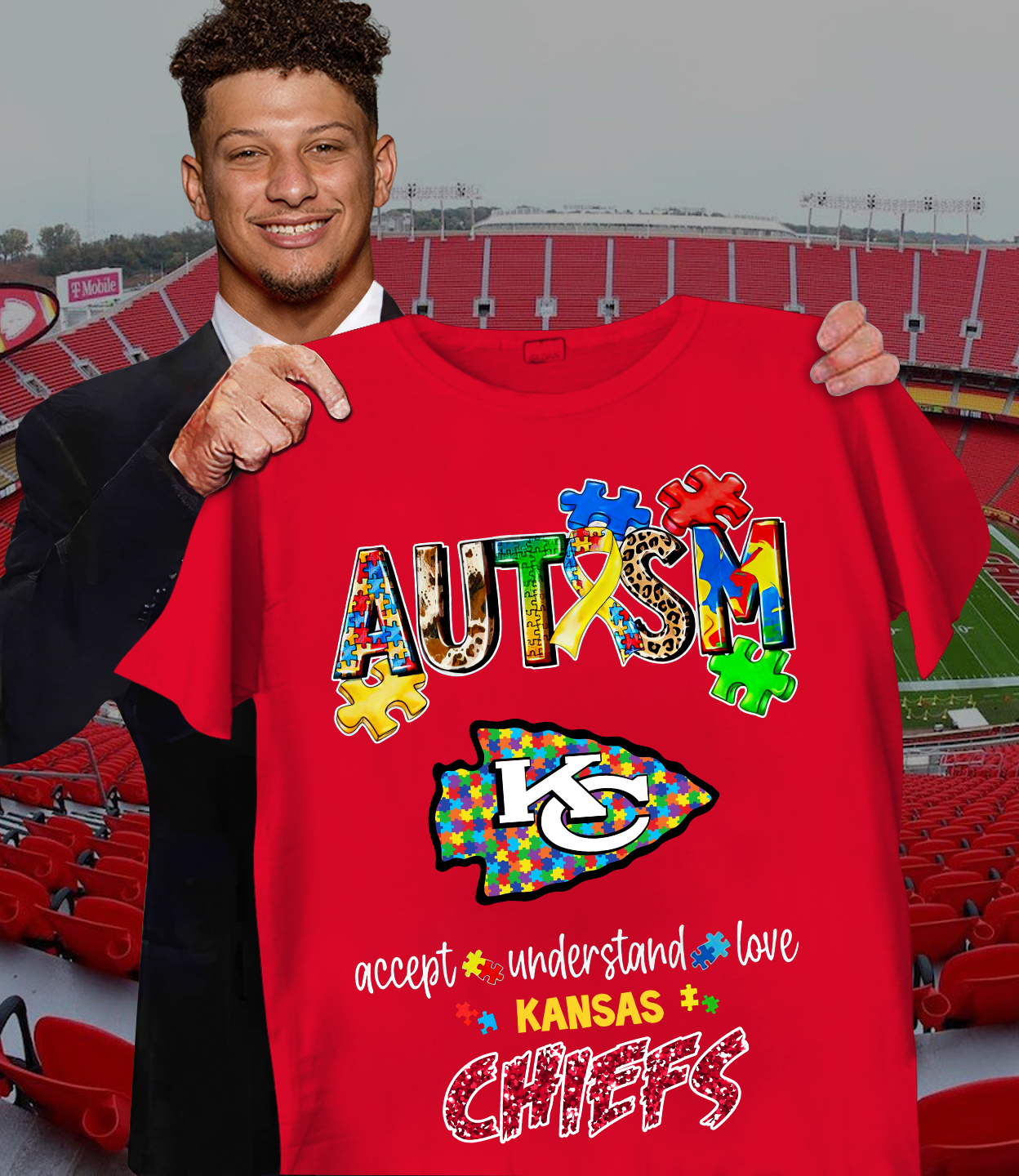Autism Accept Understand Love Kansas City Chiefs Shirt