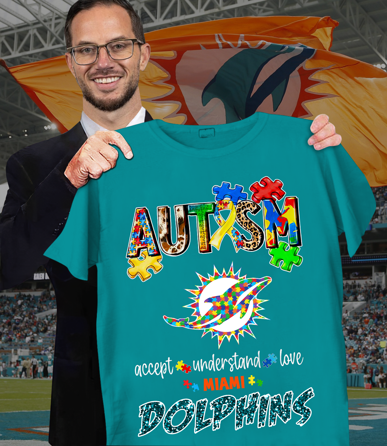 Autism Accept Understand Miami Dolphins Shirt