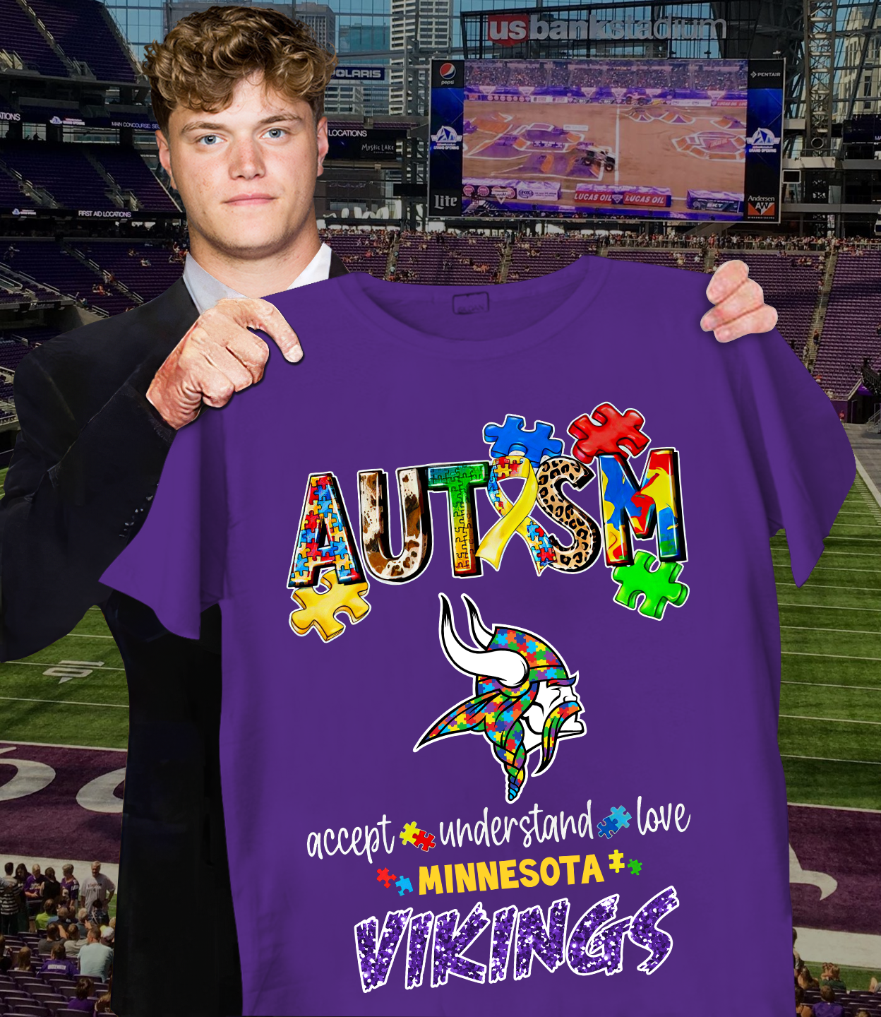 Autism Accept Understand Minnesota Vikings Shirt
