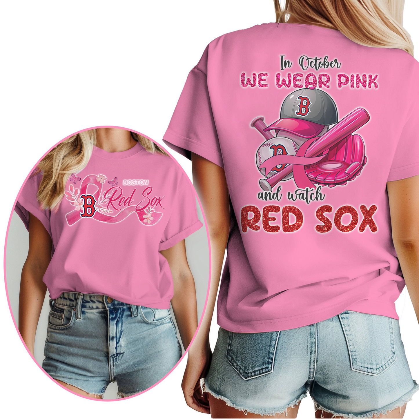 In October We Wear Pink And Watch MLB BRS Shirt DDT NTL