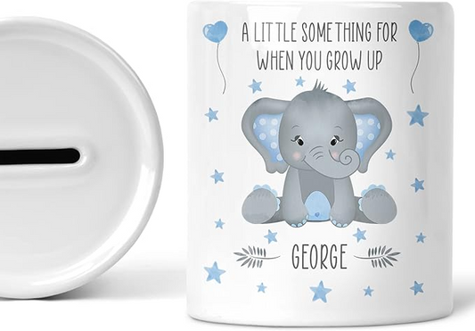 Baby Boy Gift Personalised Piggy Bank For Babies Elephant Decor Newborn  Accessories Ceramic Keepsake
