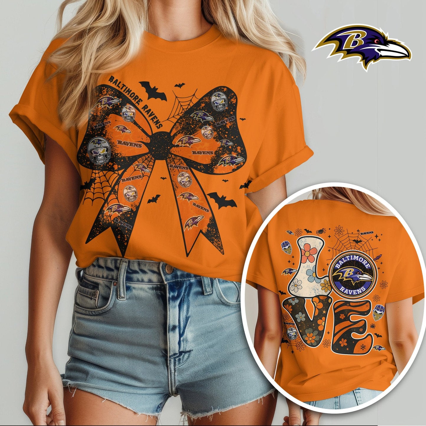 BAL x NFL Halloween Bow 3D Shirt 0409 DatND DVT