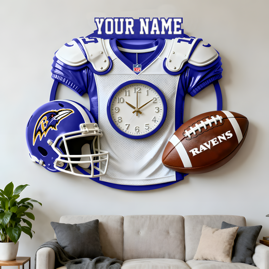 BAL X NFL Jersey Sculpture Clock V1 NAK NHT