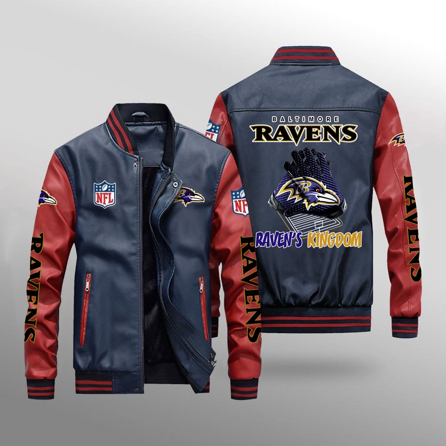 BAL x NFL Leather Bomber Jacket DATND TANTD