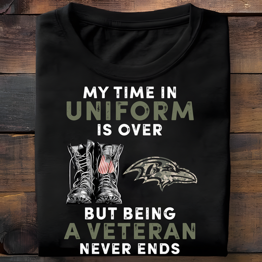BAL x NFL My Time In Uniform Is Over But Being A Veteran Never Ends 2D Shirt DatND ThuongNH