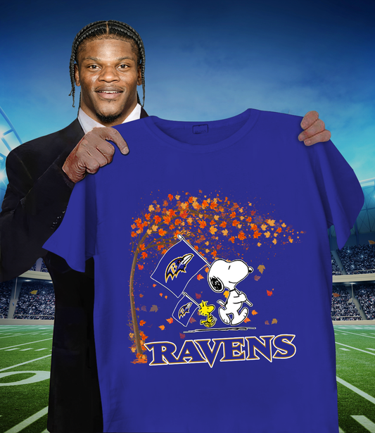 BAL x NFL Snoopy and Woodstock Happy Autumn 2D Shirt DatND ThuongNH