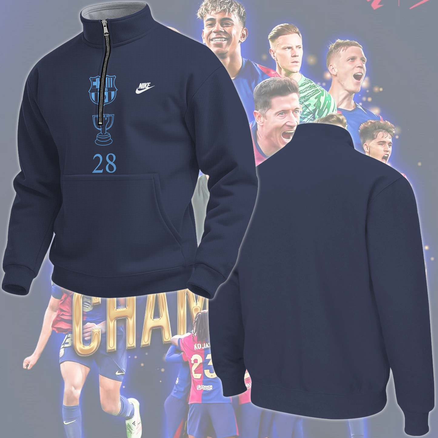 FC Barcelona LA LIGA CHAMPIONS 2024/25  Newest Hoodie TM NTA V2