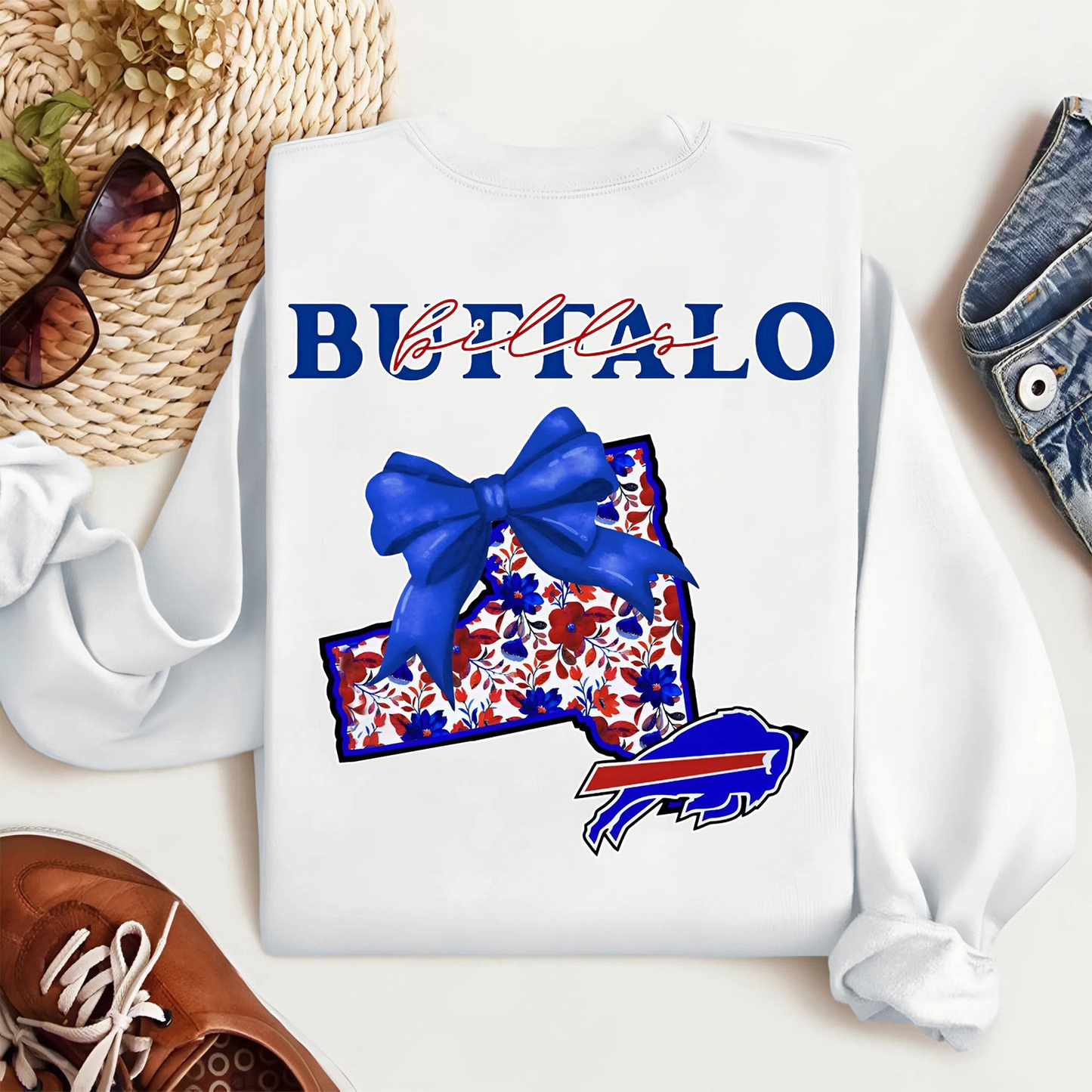 BB Premium NFL Cozy State Bow Sweatshirt DDT NTL