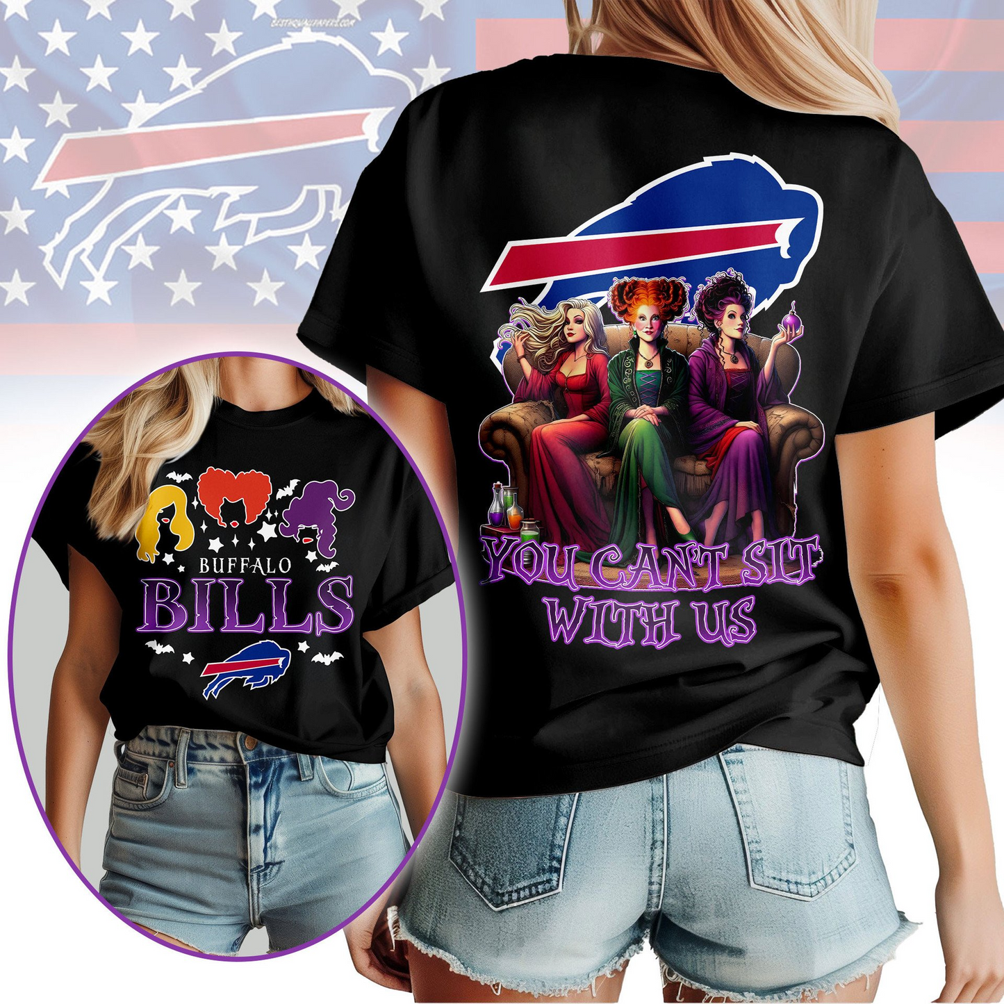 BB Premium NFL You Can't Sit With Us 3D T-shirt DDT NTL
