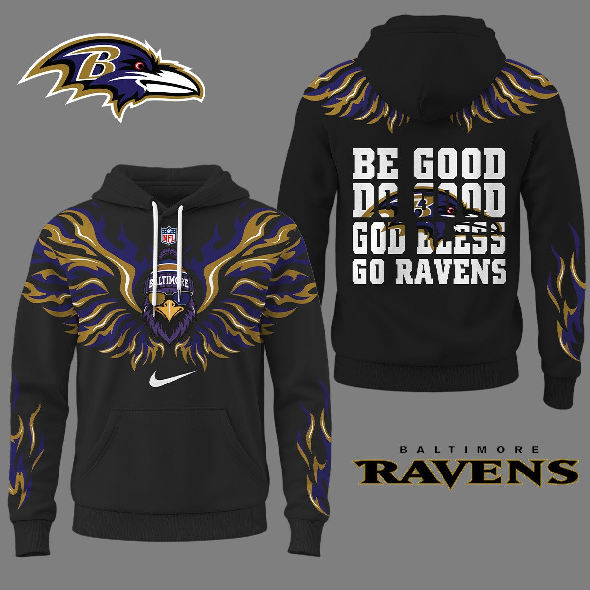 BR Premium NFL Fire Wings 3D Hoodie DDT CTND