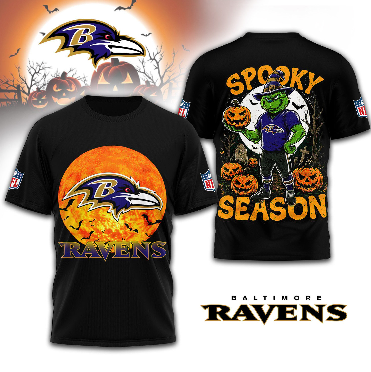 BR Premium NFL Spooky Season 3D Shirt DDT CTND