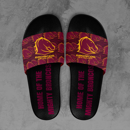 Brisbane Broncos 1 NRL 2025 Home Of The Mighty Broncos Limited Edition Slide Sandals TM NTA V1