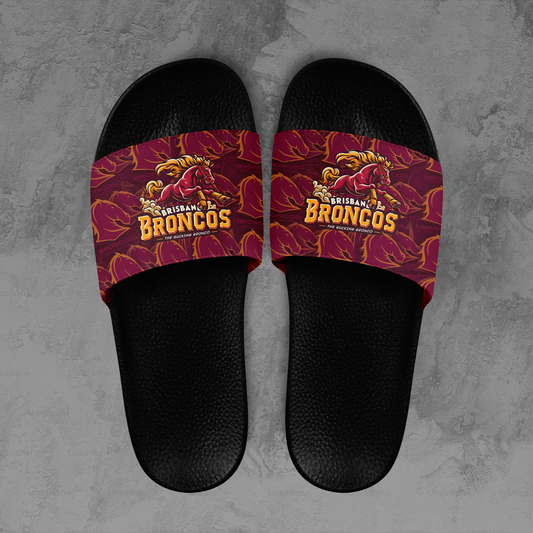 Brisbane Broncos 5 NRL 2025 Home Of The Mighty Broncos Limited Edition Slide Sandals TM NTA V1