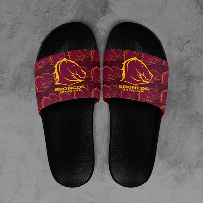 Brisbane Broncos 6 NRL 2025 Home Of The Mighty Broncos Limited Edition Slide Sandals TM NTA V1