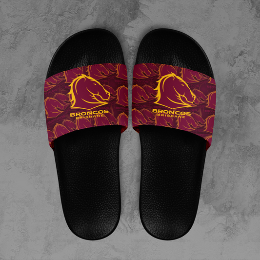 Brisbane Broncos 6 NRL 2025 Home Of The Mighty Broncos Limited Edition Slide Sandals TM NTA V1