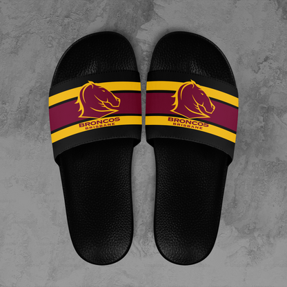 Brisbane Broncos 7 NRL 2025 Home Of The Mighty Broncos Limited Edition Slide Sandals TM NTA V1