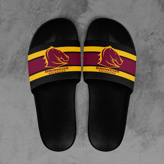 Brisbane Broncos 7 NRL 2025 Home Of The Mighty Broncos Limited Edition Slide Sandals TM NTA V1