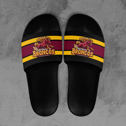 Brisbane Broncos 8 NRL 2025 Home Of The Mighty Broncos Limited Edition Slide Sandals TM NTA V1