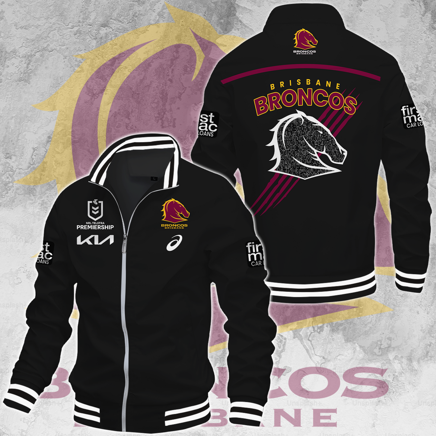 Brisbane Broncos NRL 2025 Go The Mighty Limited Edition Casual Jacket TM NTA V73