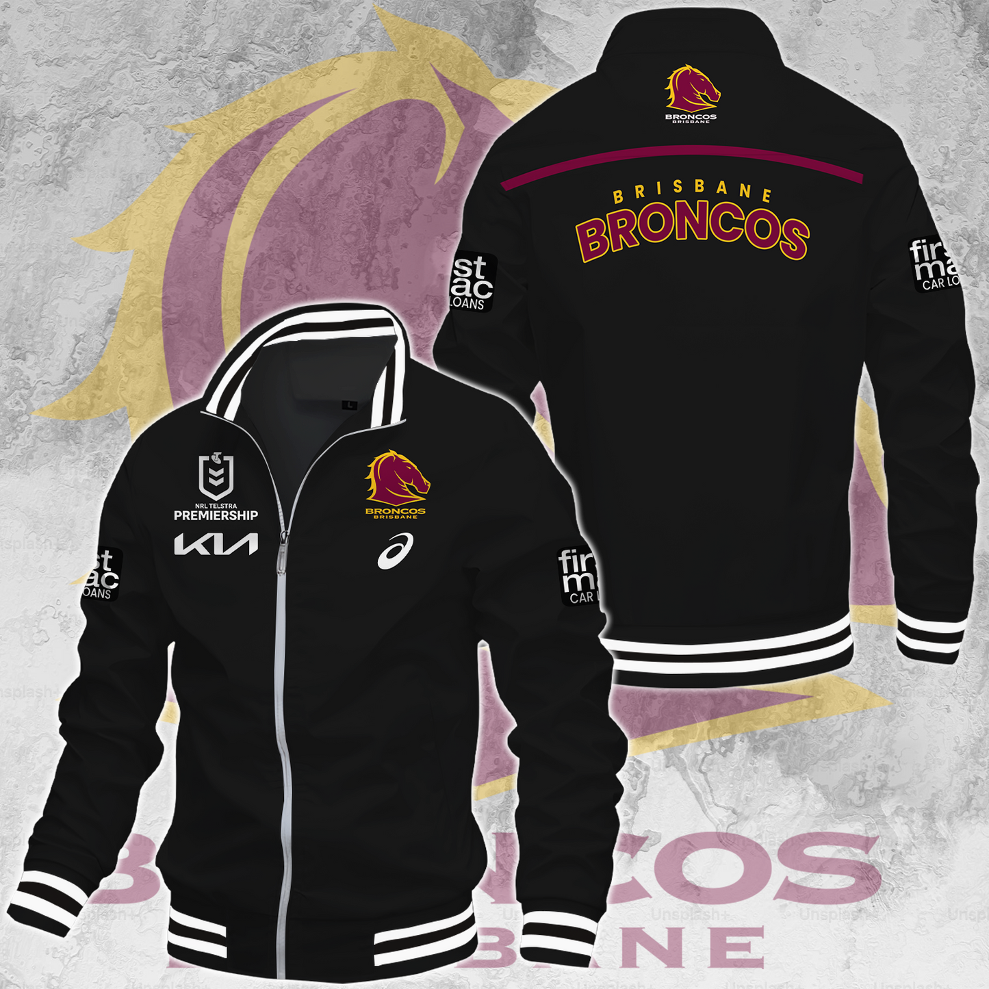 Brisbane Broncos NRL 2025 Go The Mighty Limited Edition Casual Jacket TM NTA V74