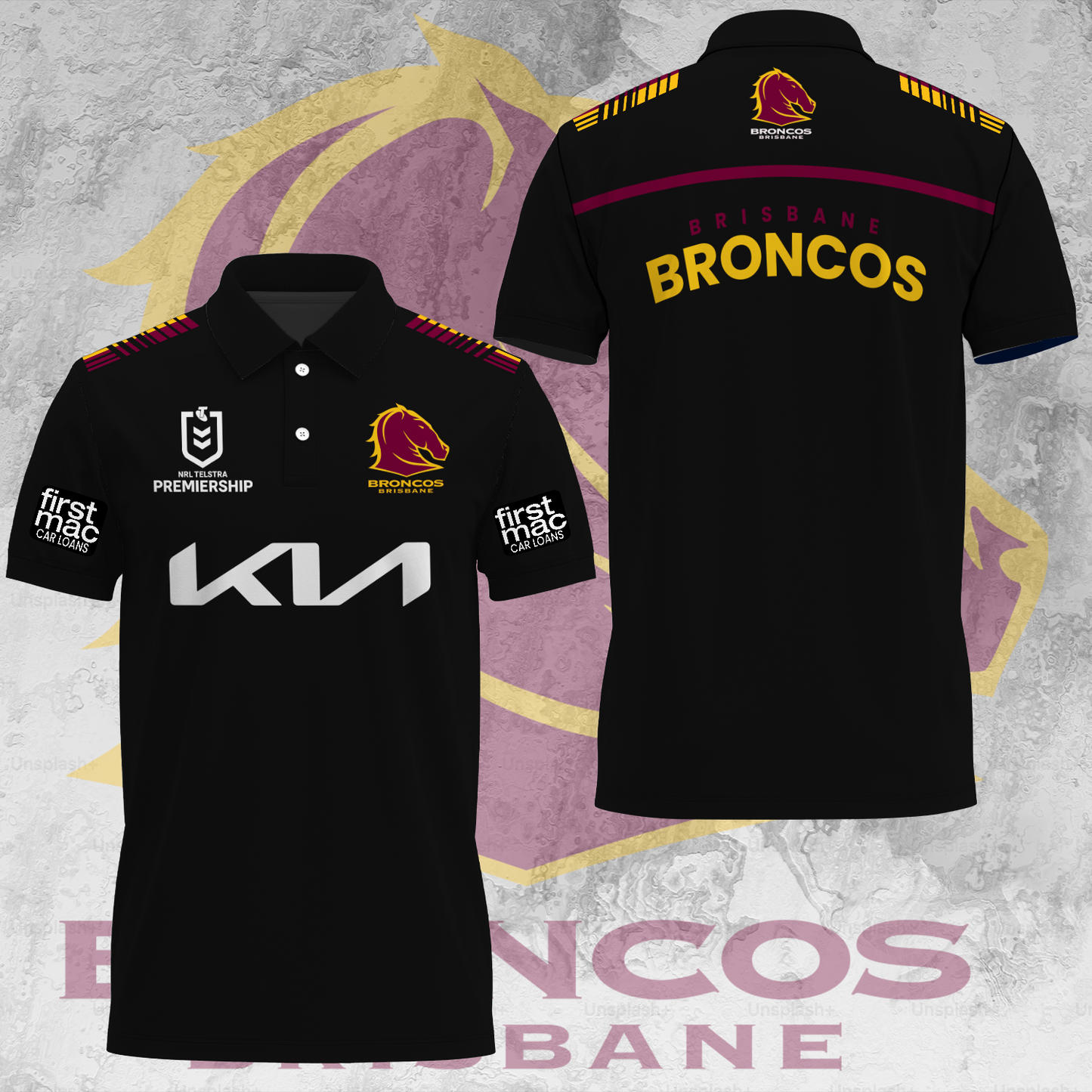 Brisbane Broncos NRL 2025 Go The Mighty Limited Edition Polo Shirt TM NTA V10
