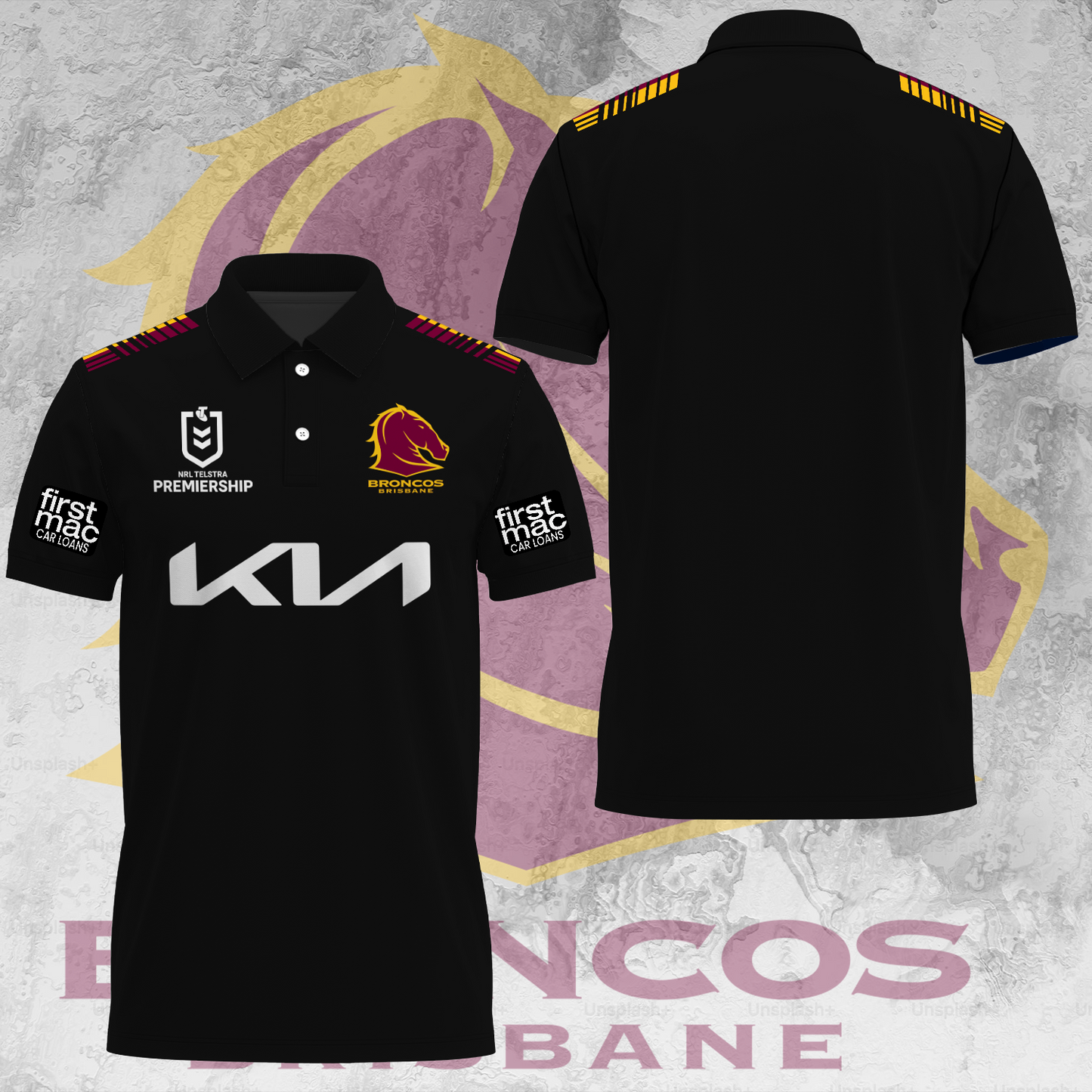 Brisbane Broncos NRL 2025 Go The Mighty Limited Edition Polo Shirt TM NTA V12