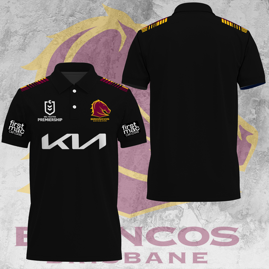 Brisbane Broncos NRL 2025 Go The Mighty Limited Edition Polo Shirt TM V12 NTA
