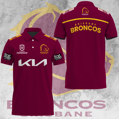Brisbane Broncos NRL 2025 Go The Mighty Limited Edition Polo Shirt TM V14 NTA