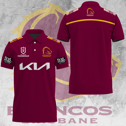 Brisbane Broncos NRL 2025 Go The Mighty Limited Edition Polo Shirt TM NTA V15